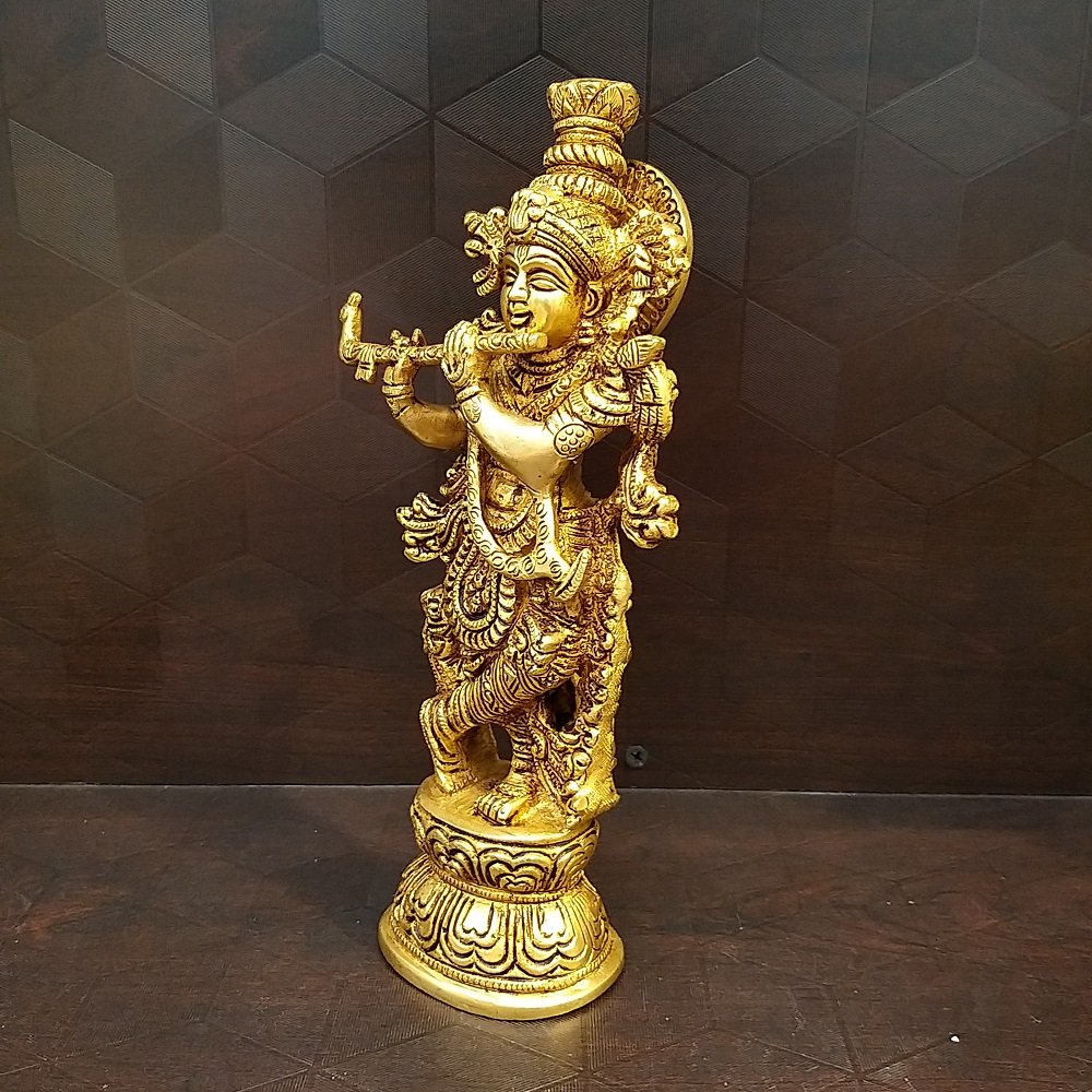 Brass Lord Krishna Murti for Gift Idol