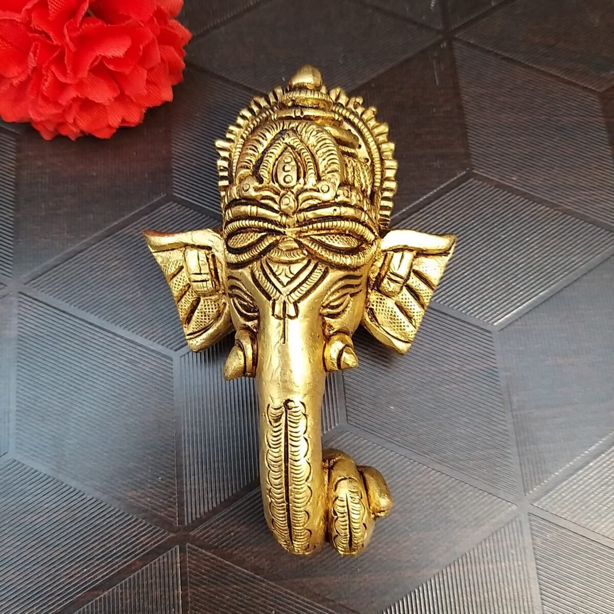 brass elephant face wall hanging small with bell home decor pooja idols gift buy online india 10069