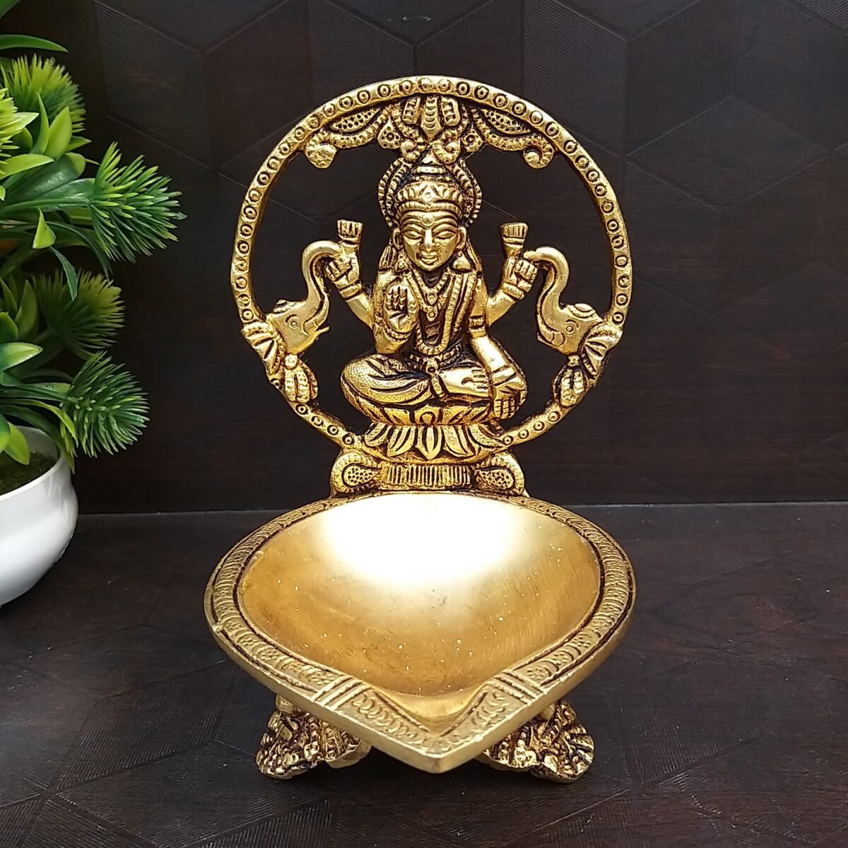 brass gajalakshmi big diya pooja items home decor hindu god idols gift buy online india 10056