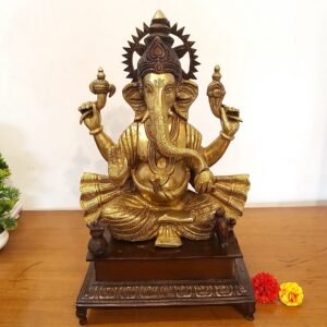brass ganesha big idol with brown antique finish home decor hindu god idols gift buy online india 10031