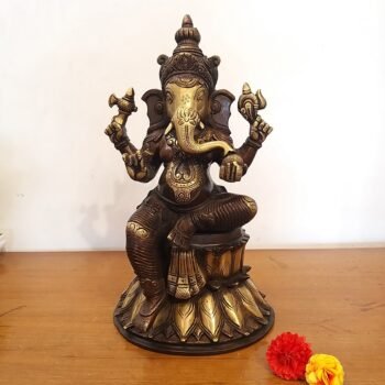 Brass Brown Antique Ganesha Statue