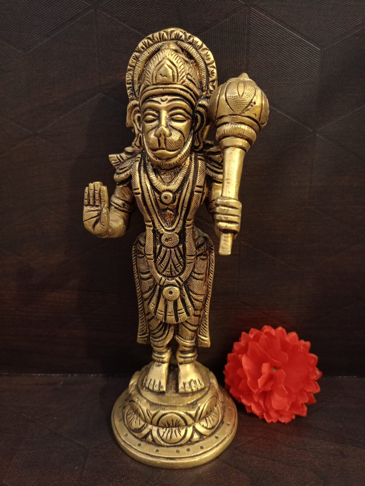 Brass Hanuman Blessing Large Idol