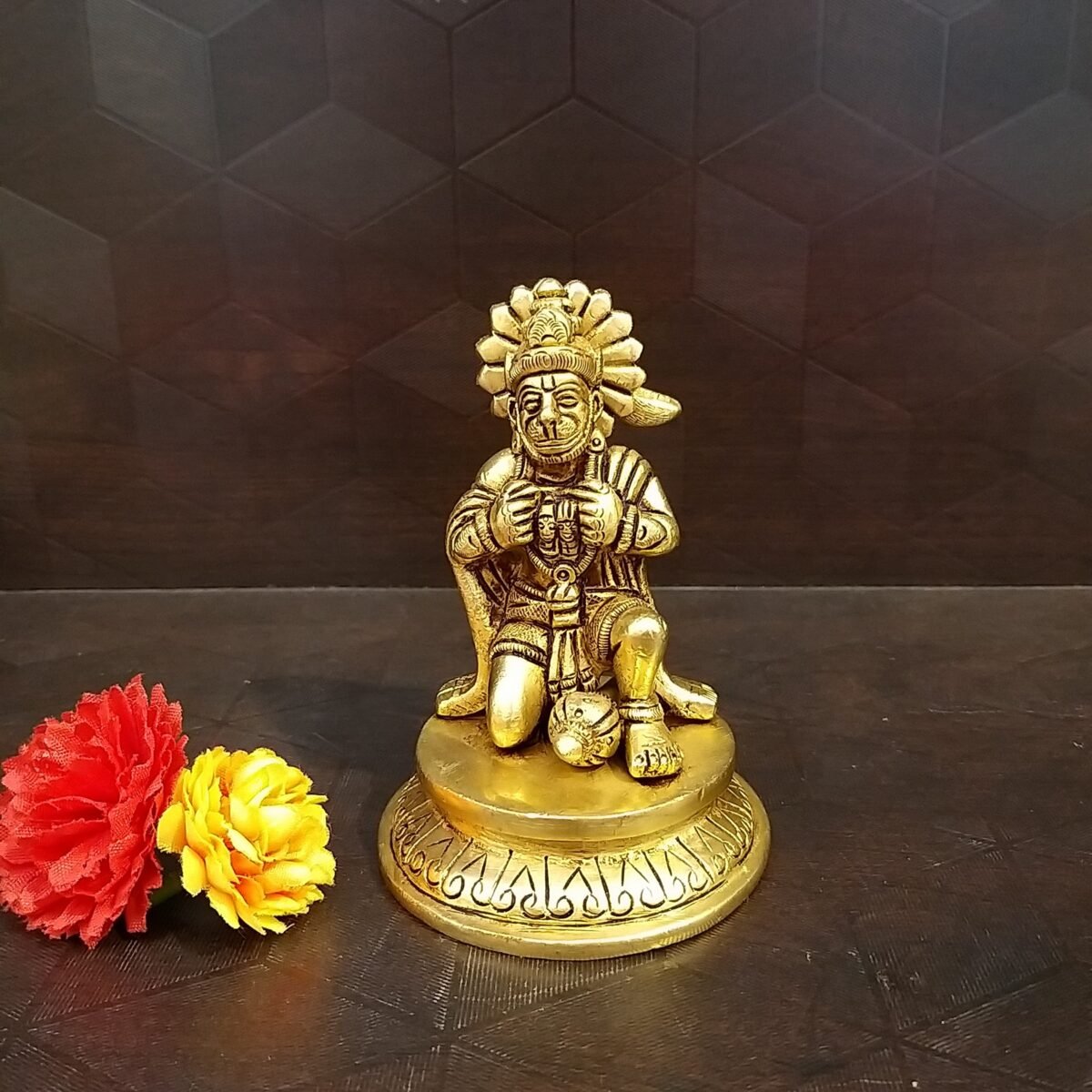 brass hanuman sitting idols small home decor hindu god statues gift buy online india 10112