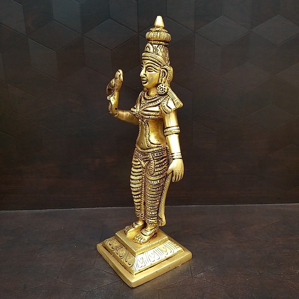 brass meenakshi amman big idols hindu god statues home decor pooja items gift buy online india 10052 2