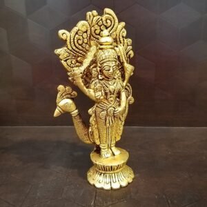 brass murugan with big peacock feather statues hindu god idols home decor pooja items buy online india 10110
