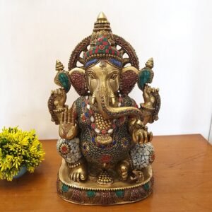 brass stone ganesha statue home decor hindu god statues showpiece gift buy online india 20006
