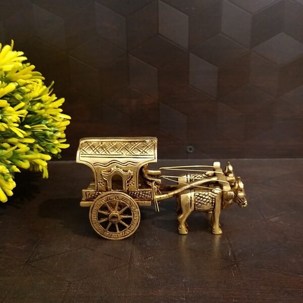 Brass Bullock Cart Covered Idol