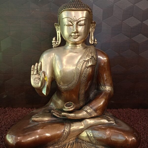 Brass Buddha Brown Finish Base Idol
