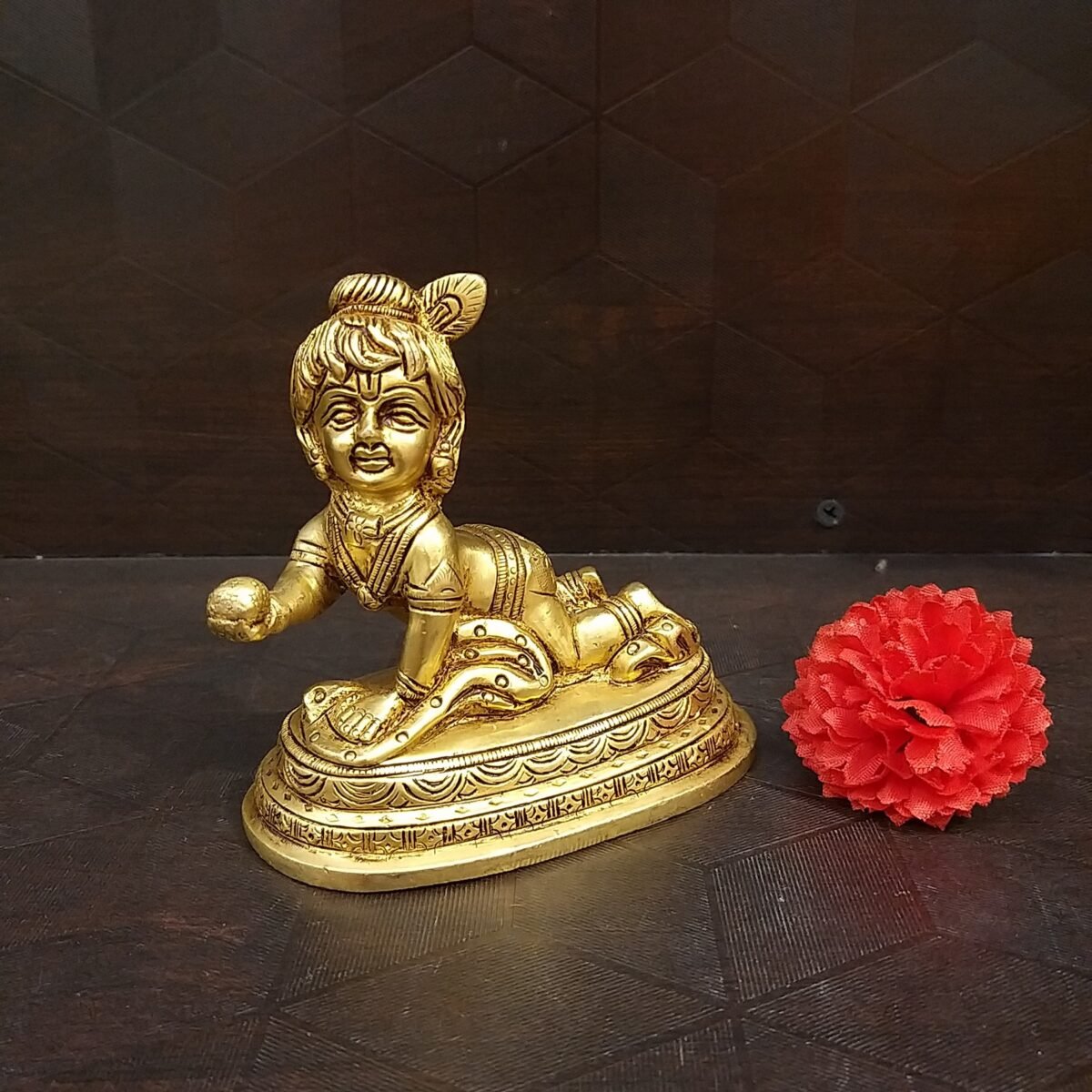Brass Baby Krishna Small Idol
