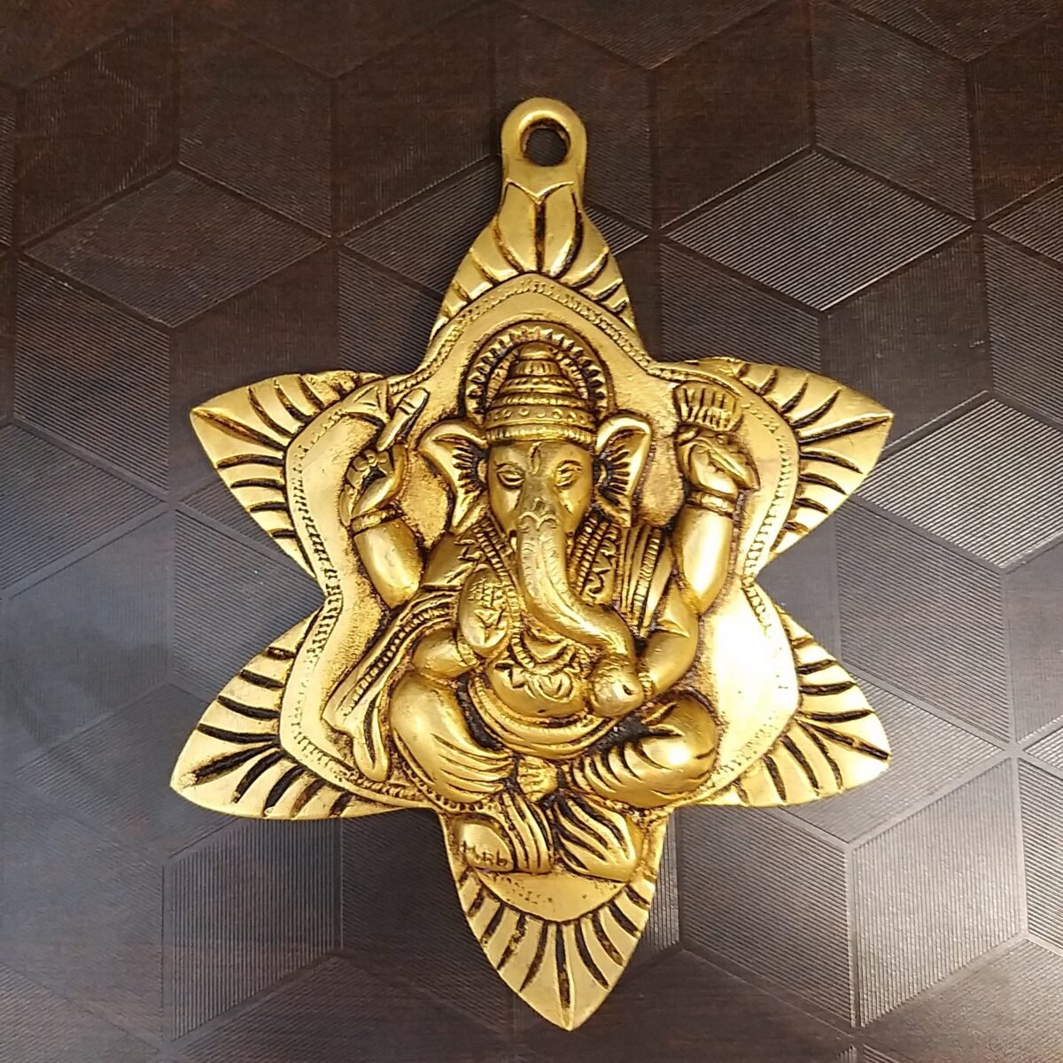 brass ganesha face in flower wall hanging home decor pooja items hind god statues gift buy online india 6017