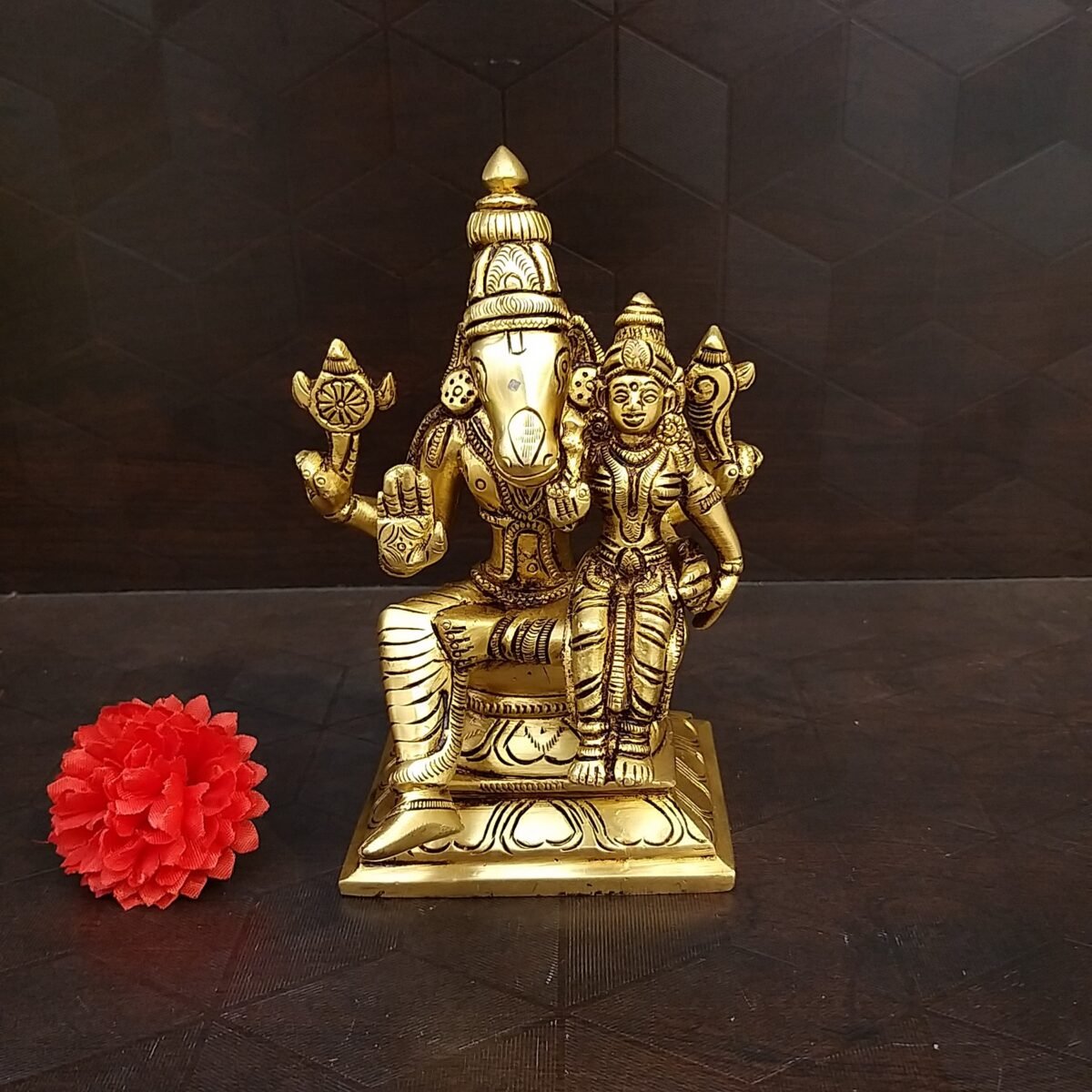 Brass Lakshmi Hayagreevar Idol