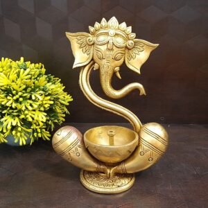 Brass Modern Ganesha Diya Statue