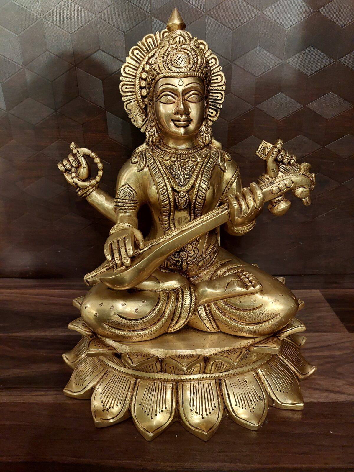 brass saraswathi idol pooja gift vgocart xoimbatore india scaled