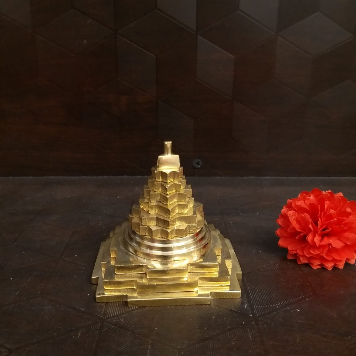 Brass Sri Chakkra Pyramid Idol