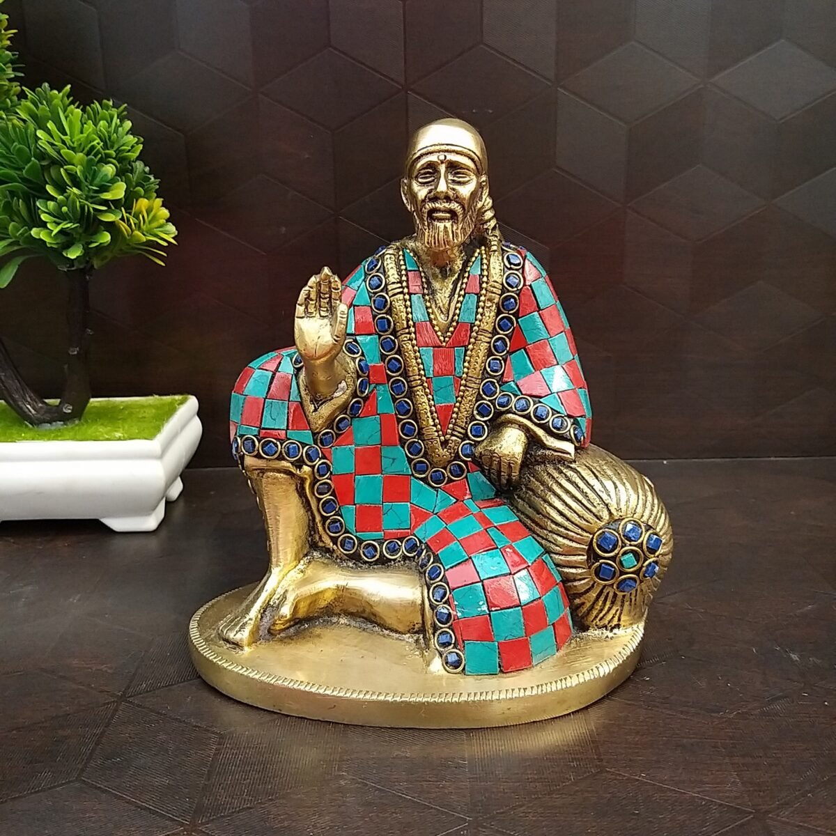 brass stone saibaba statue pooja items home decor hindu god statues gift buy online india coimbatore 20029