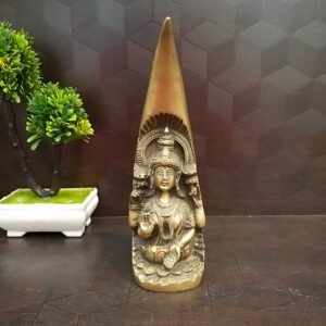 Brass Goddess Lakshmi in Horn Idol