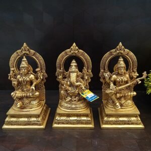 brass ganesha lakshmi saraswathi idols set home decor pooja items hindu god statues gift buy online coimbatore 6057