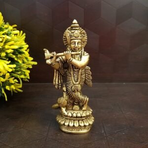 brass krishna with peacock small idol home decor hindu god statues pooja items giftbuy online india 20033 3