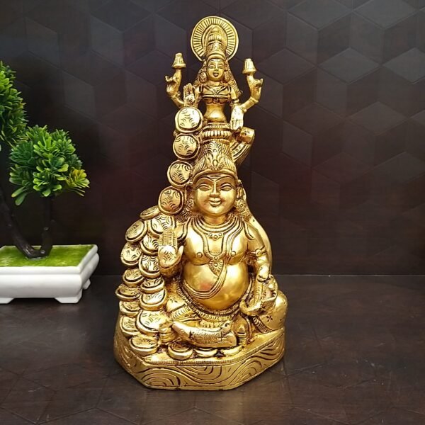 Brass Lakshmi Kuberar With Coin Idol