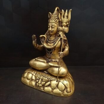 Brass Lord Shiva On Base Big Idol- 9.5