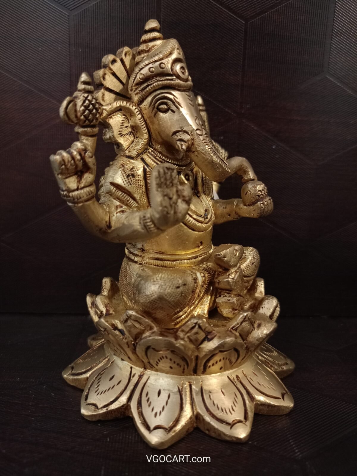 brass lotus ganesha idol pooja gift vgocart coimbatore india scaled