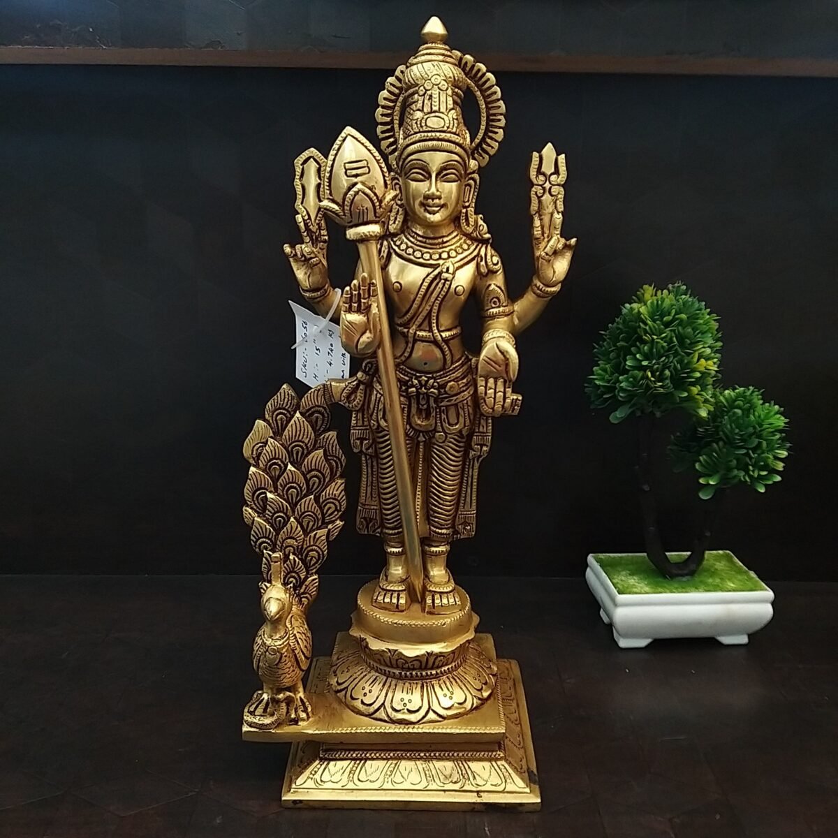 brass murugan with peacock big idol hindu god statues pooja items home decor gift buy online coimbatore 6056