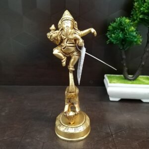 Brass Rathna Ganesha on Elephant Idol