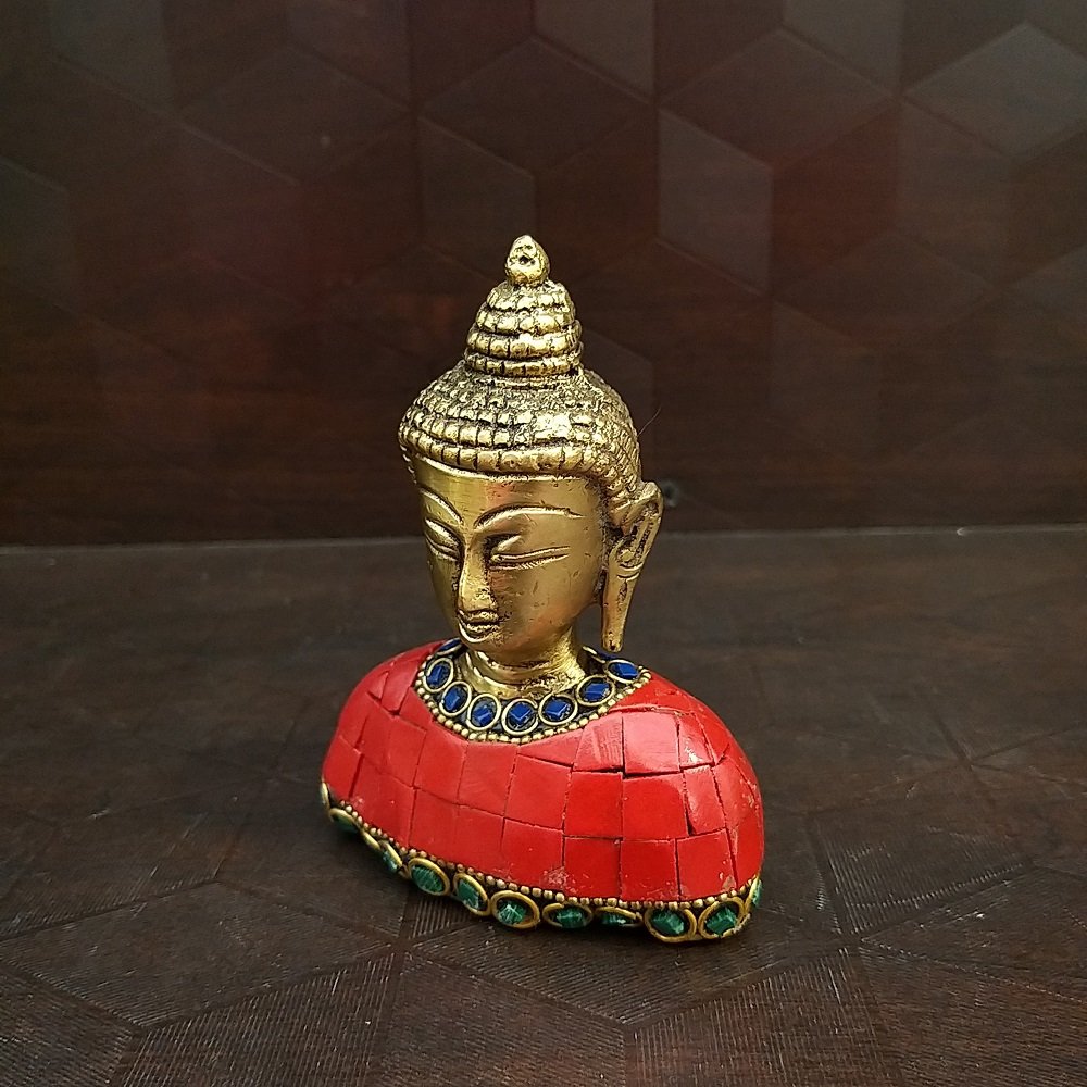 brass stone buddha face small idol home decor hindu god statues showpiece gift buy online coimbatore 20032 2