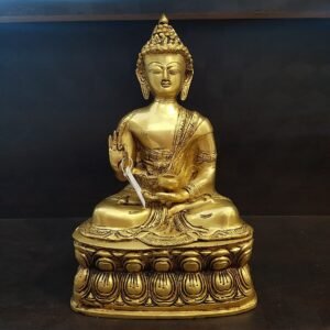 Brass Buddha with High Base Statue