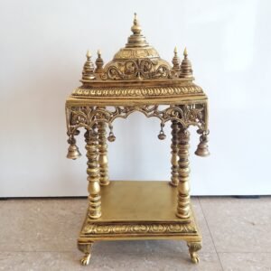 Brass Handcrafted Temple with Bell Idol