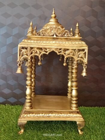 Brass Handcrafted Temple with Bell Idol