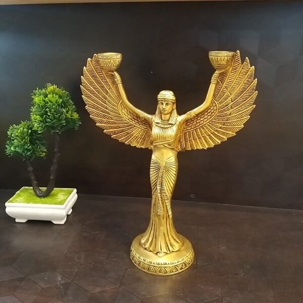 Brass Egyptian Statue of Goddess ISIS with Candle Holder home decor pooja items hindu god statues buy online india 10198