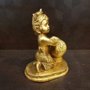 brass baby krishna with butter pot big idol home decor pooja items hindu god statues gift buy online coimbatore 10219 1