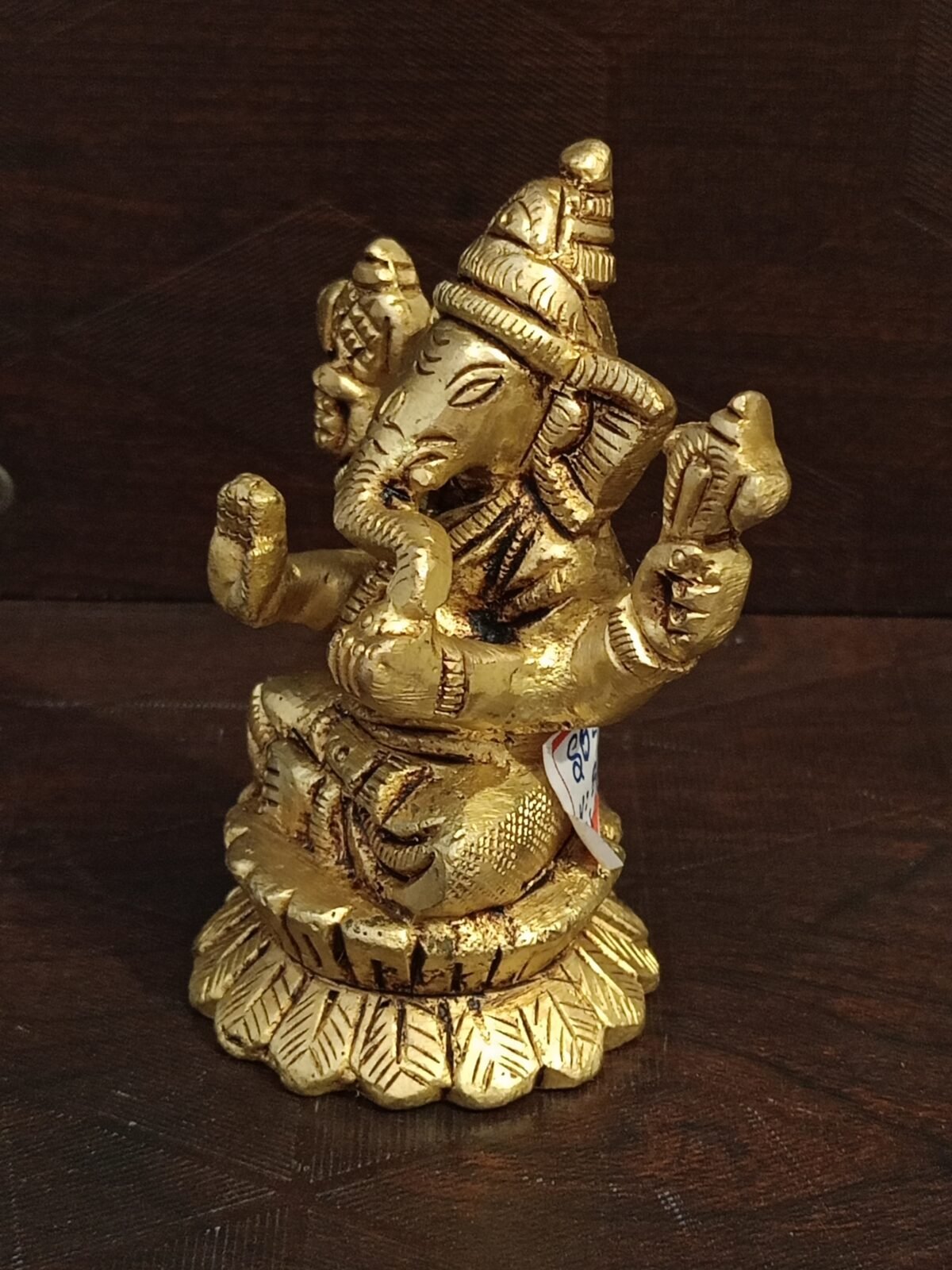 brass designer ganesha on lotus base idol 2 scaled