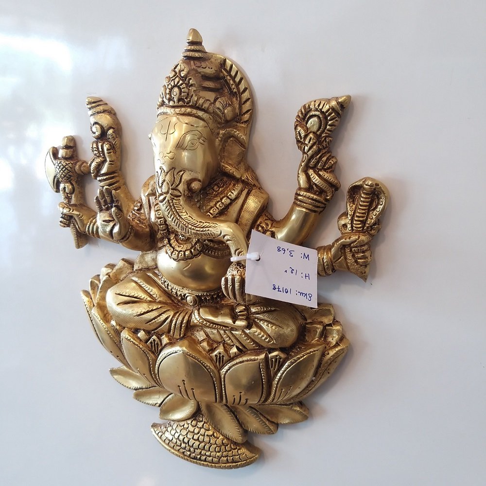 Antique Brass Handicraft Lord Ganesha Statue Ganpati Idol Gift Décor S –  StatueStudio