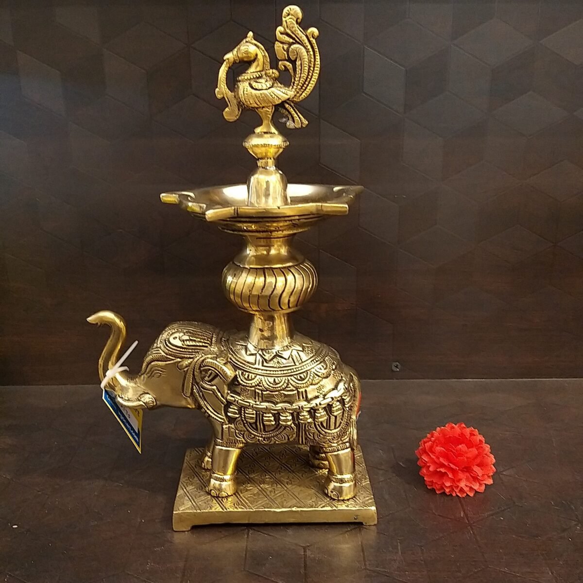brass kuthuvilakku on elephant idol big statue home decor pooja items hindu god idols gift buy online india 10211