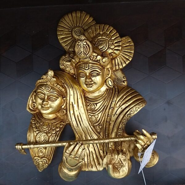 Brass Radha Krishna Decorative Wall Hanging