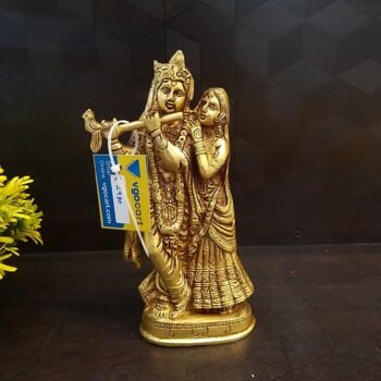 Brass Designer Antique Finish Radha Krishna Pair Idol