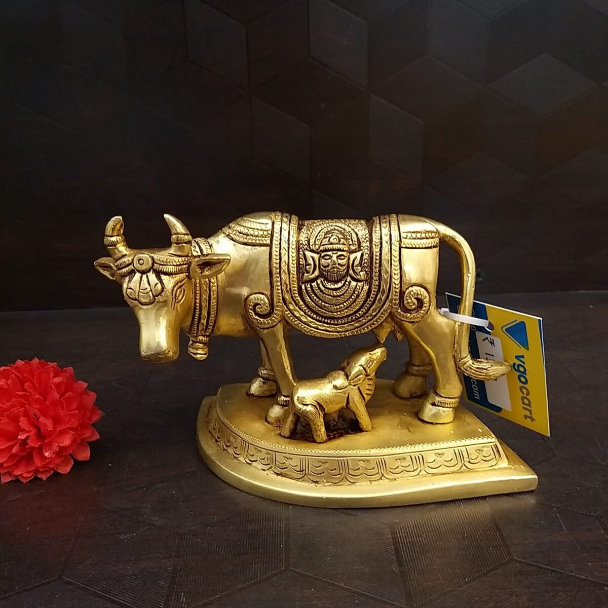 Brass Ramar and Anbu Designer Gomatha with Calf Idol