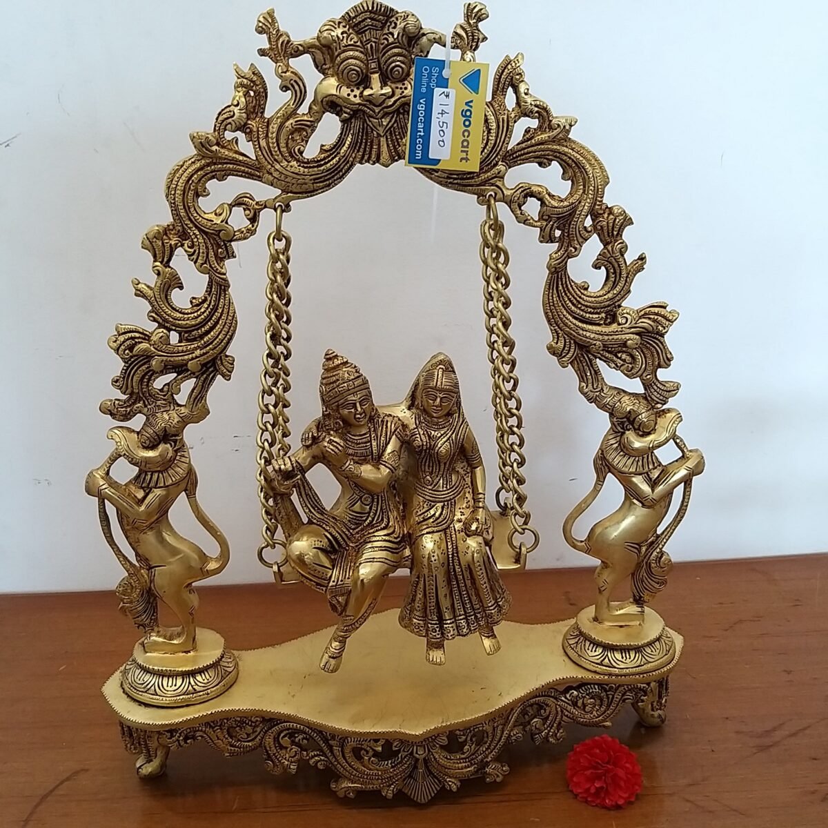 brass swing radha krishna idol home decor 1