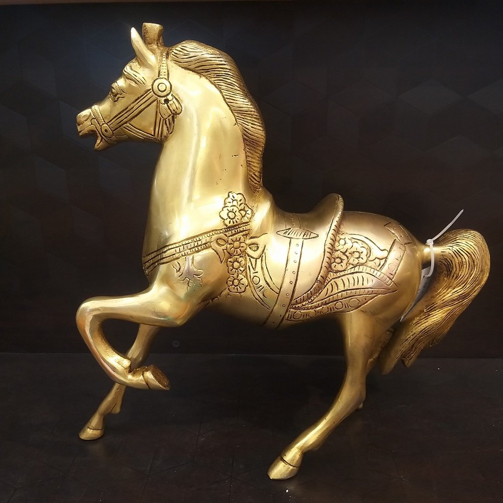 brass big horse idol home decor pooja items hindu god statues gift buy online india 10340 1