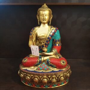brass buddha idol with stone finish home decor pooja items hindu god statues gift buy online india 3106 2