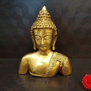 Brass Buddha Head with large Base Idol