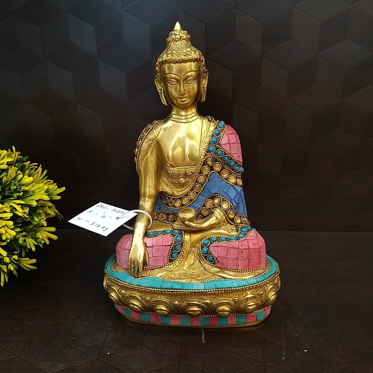 Brass Designer Buddha Small Idol Stonework