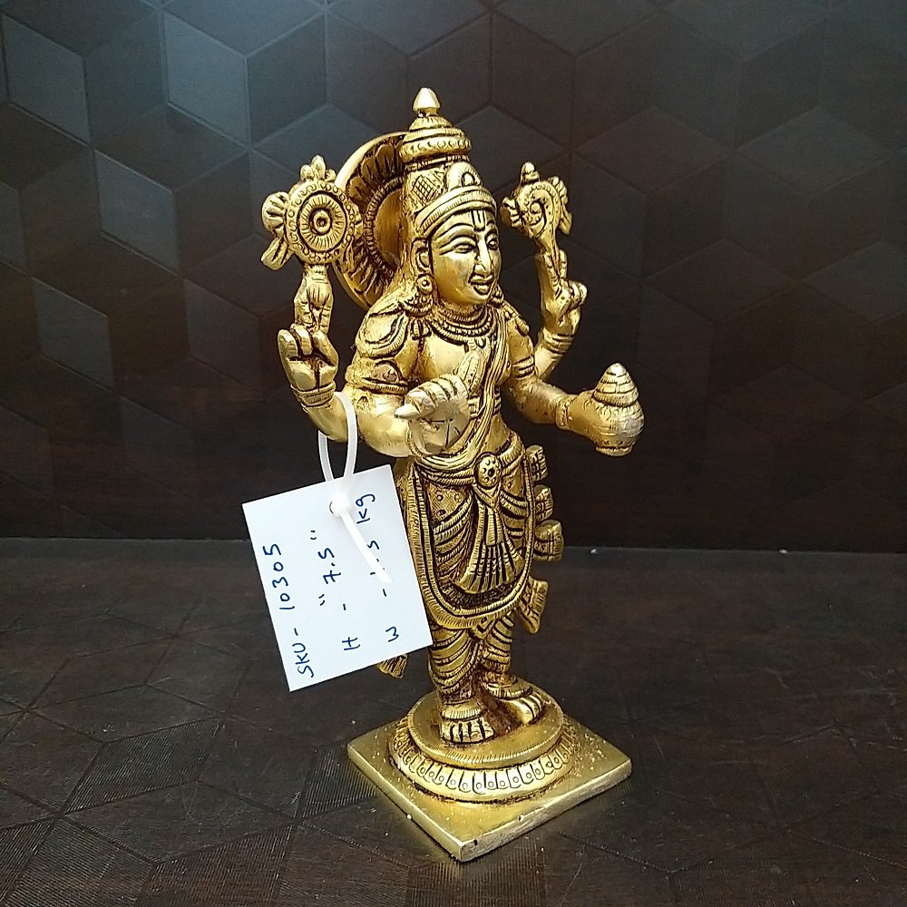 God Dhanvantari Brass Idol- 7.5