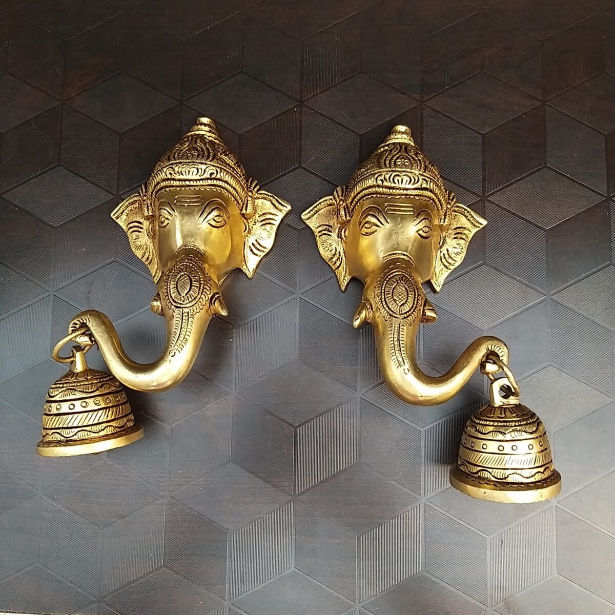 brass elephant head with bell idols pair home decor pooja items gift buy online coimbatore 10279 1
