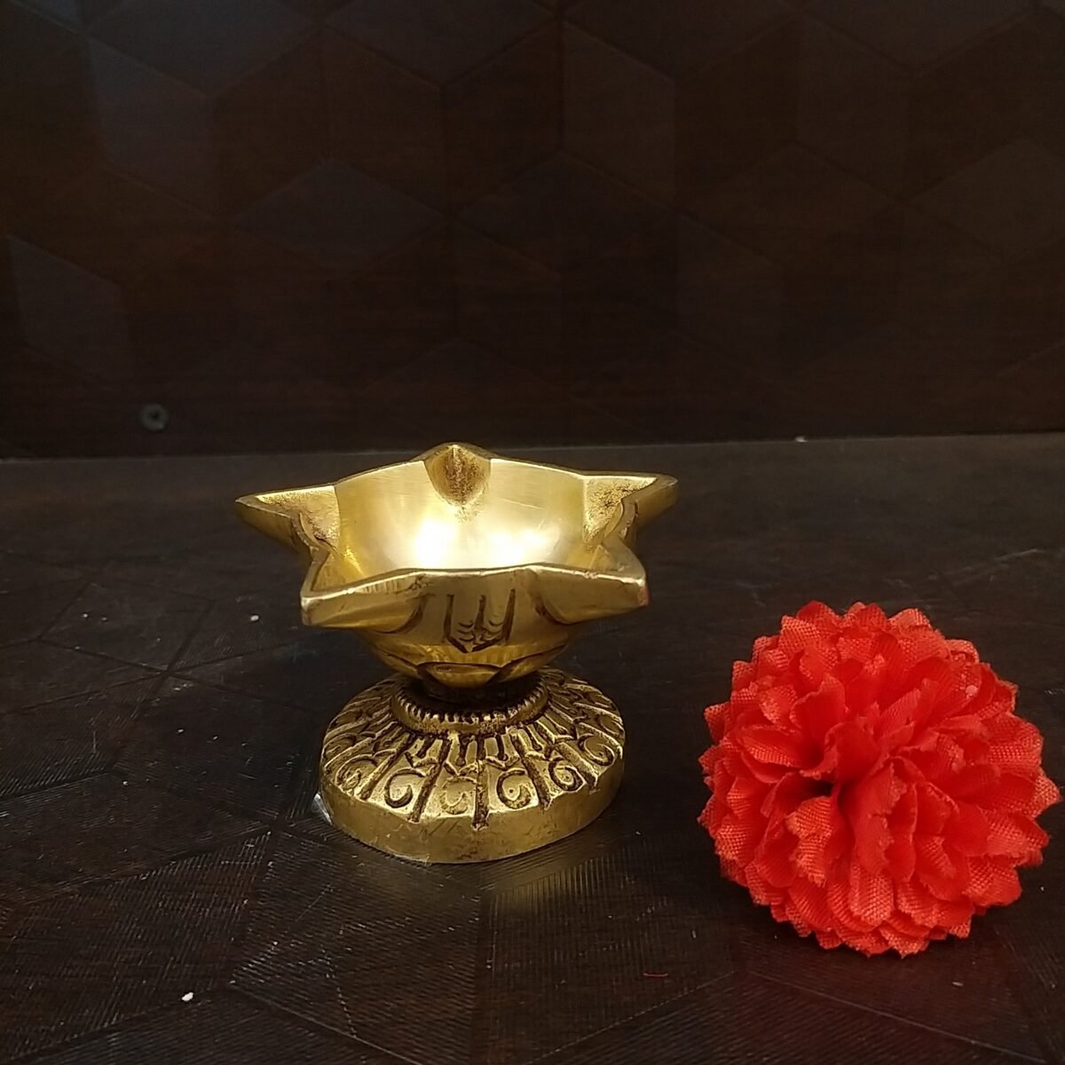 brass five face star designer designer small diya home decor pooja items gift buy online india 10334