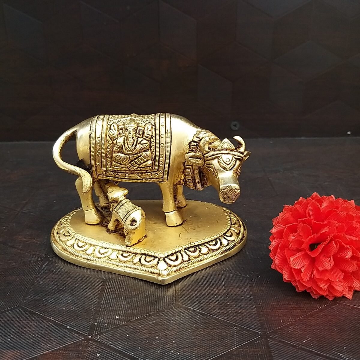 brass ganesha lakshmi portrait on gomatha idol small home decor gift pooja items buy online coimbatore