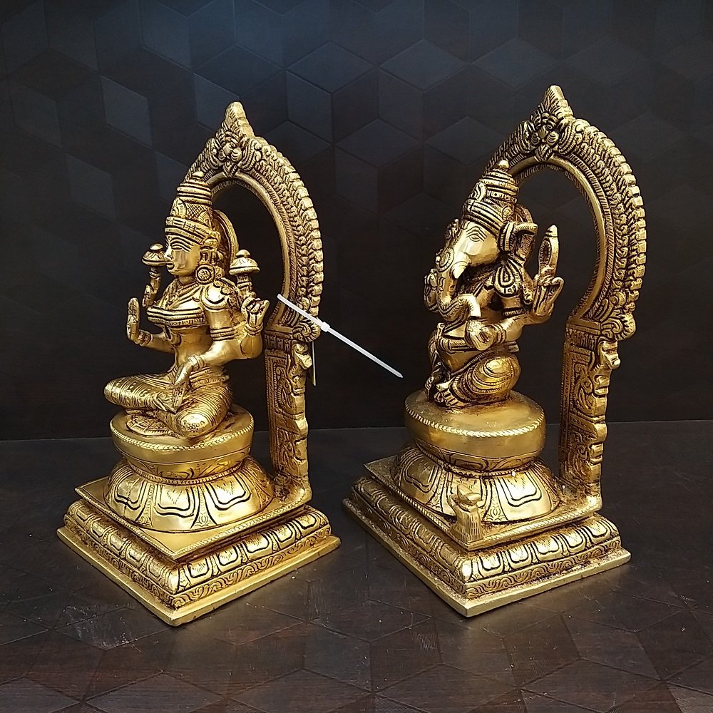 brass ganesha lakshmi set big statues hindu god statues home decor pooja items gift buy online india 10261 2