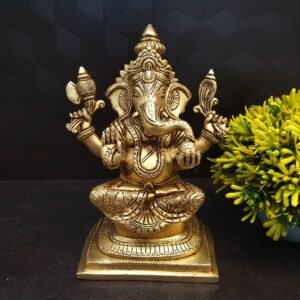 brass ganesha with superfine finish idol hindu god statues home decor pooja items gift buy online india 10266